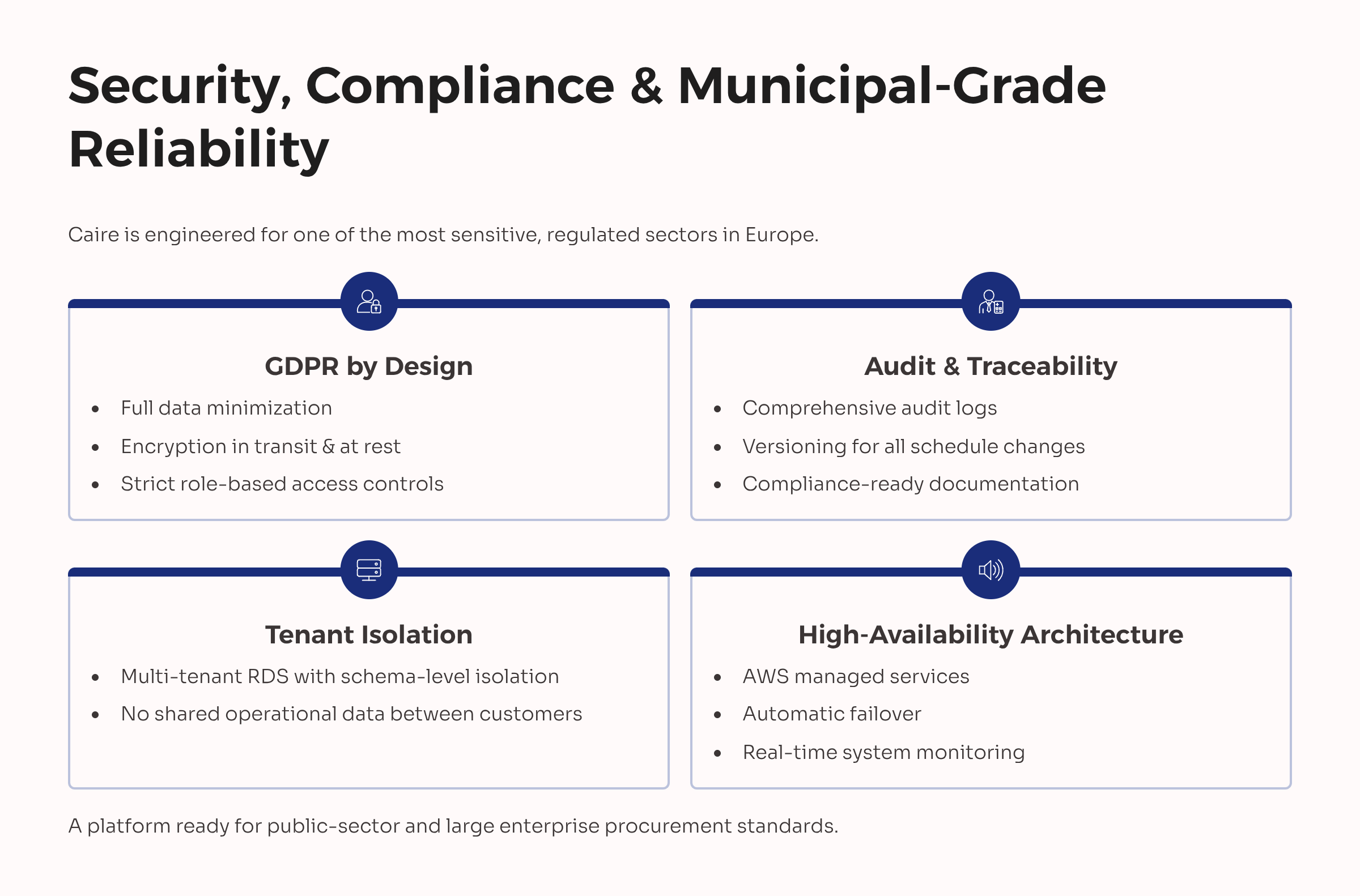 Caire security and compliance overview