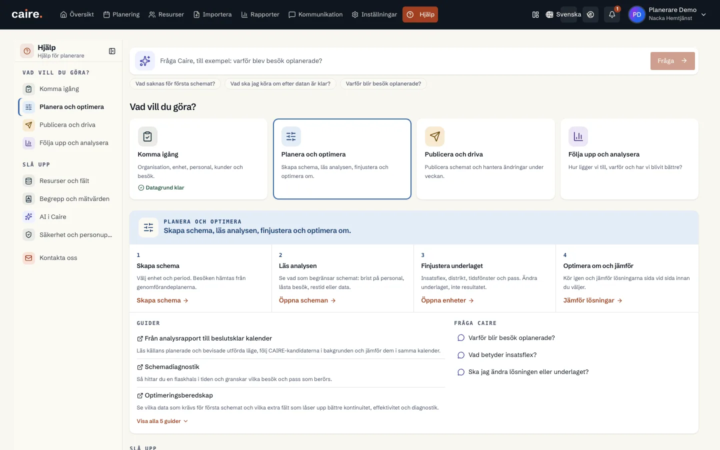 Planera ett schema