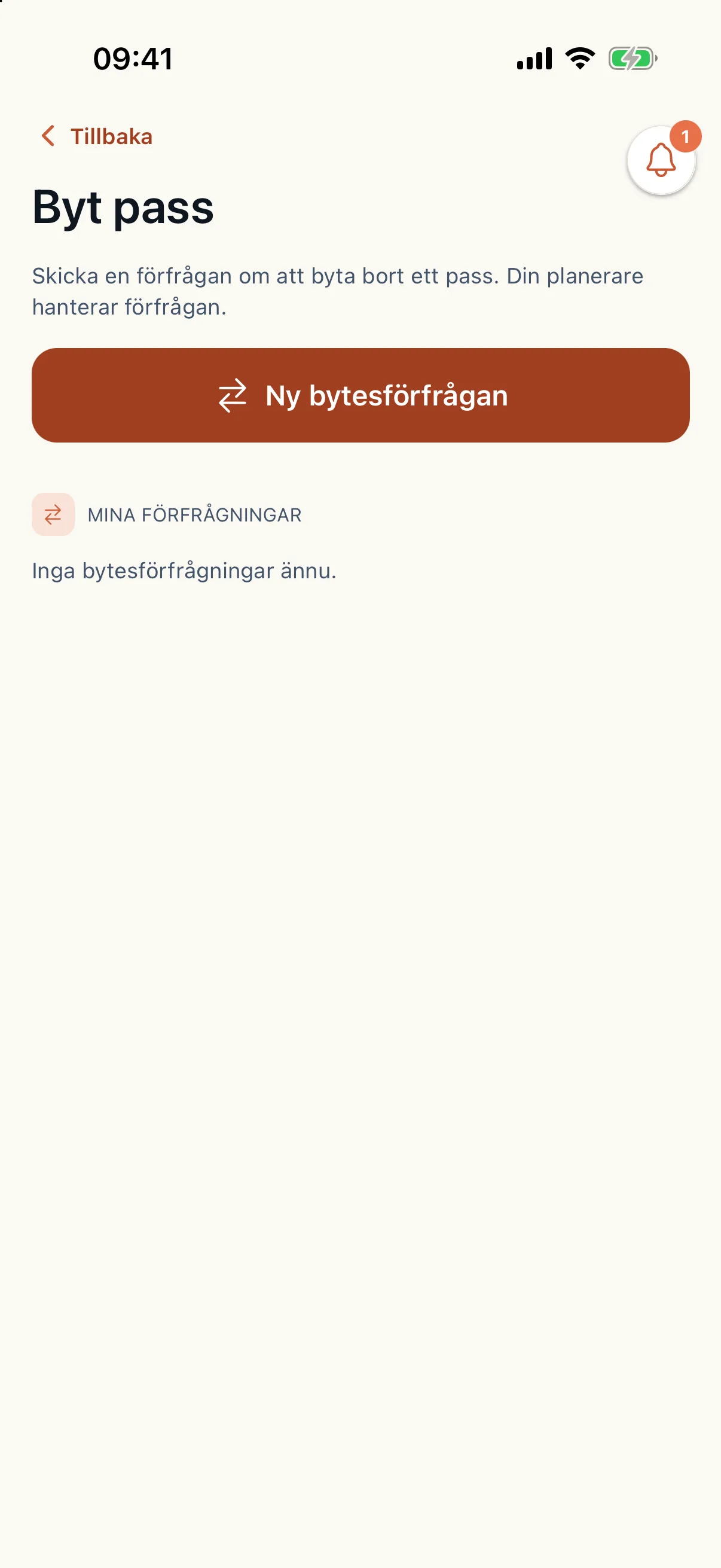 Shift swap with the New swap request button