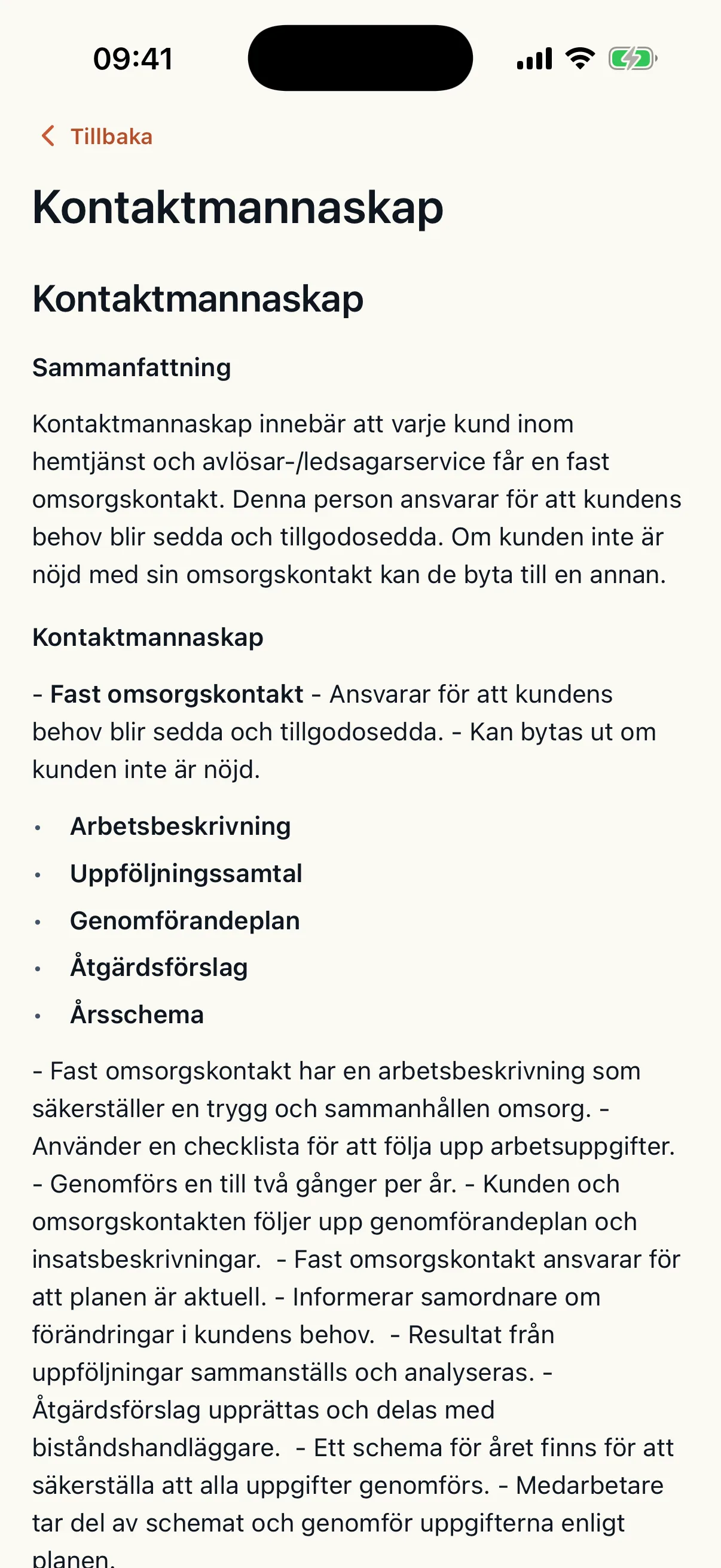 En sida i handboken